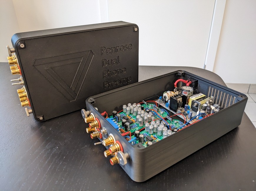 Two Penrose Dual Phono Preamp units with one open
