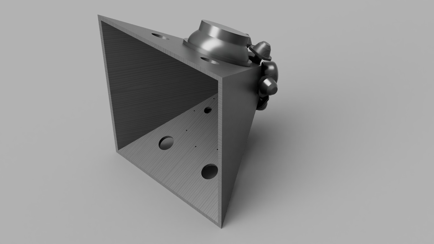 Home view of the horn with sides opened